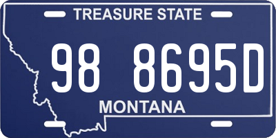 MT license plate 988695D