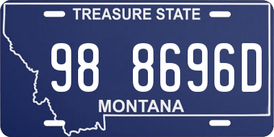 MT license plate 988696D