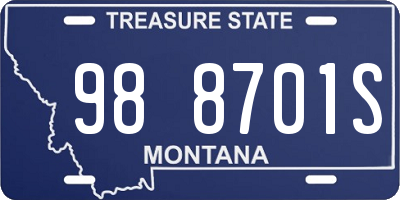 MT license plate 988701S