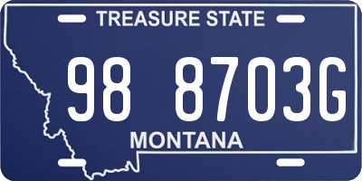 MT license plate 988703G