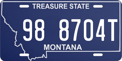 MT license plate 988704T