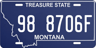 MT license plate 988706F