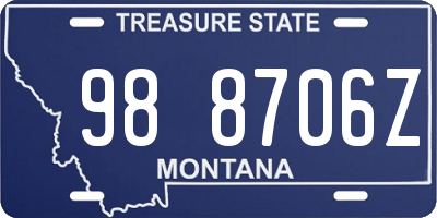 MT license plate 988706Z