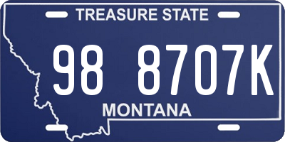 MT license plate 988707K