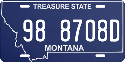 MT license plate 988708D