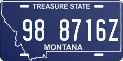 MT license plate 988716Z