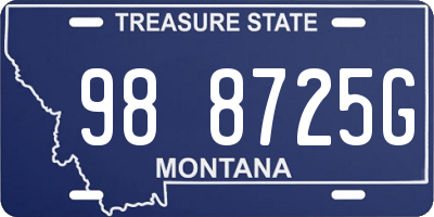 MT license plate 988725G