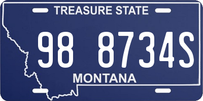 MT license plate 988734S