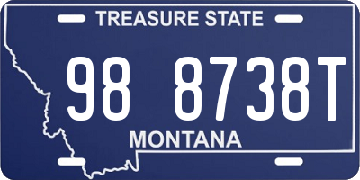 MT license plate 988738T