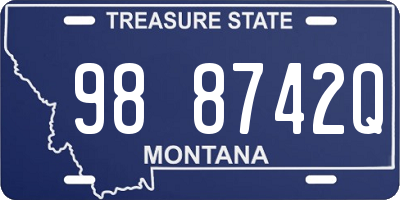 MT license plate 988742Q