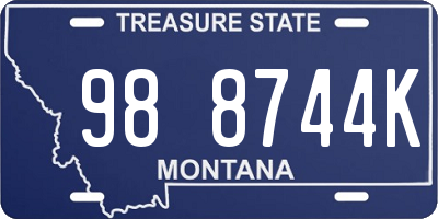 MT license plate 988744K