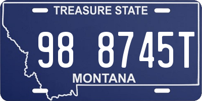 MT license plate 988745T