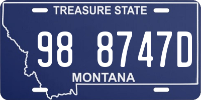 MT license plate 988747D