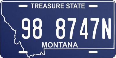 MT license plate 988747N