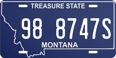 MT license plate 988747S