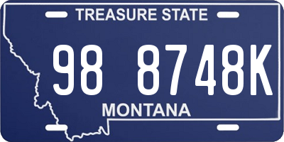 MT license plate 988748K