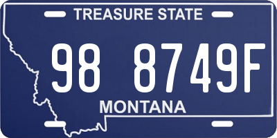 MT license plate 988749F