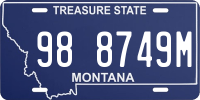 MT license plate 988749M