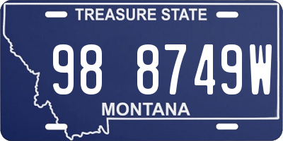 MT license plate 988749W