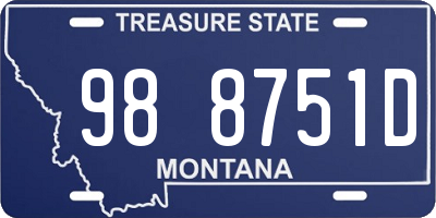 MT license plate 988751D