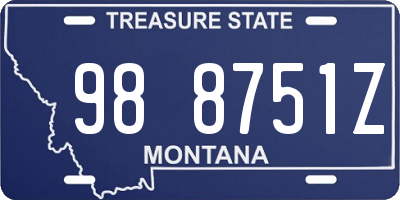 MT license plate 988751Z