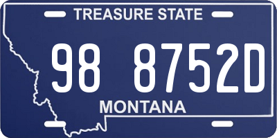 MT license plate 988752D