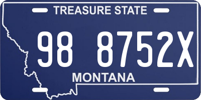 MT license plate 988752X