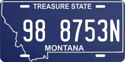 MT license plate 988753N