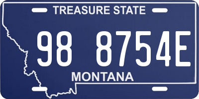 MT license plate 988754E