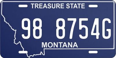 MT license plate 988754G