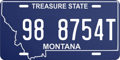 MT license plate 988754T