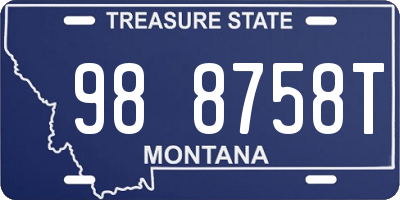 MT license plate 988758T