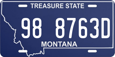 MT license plate 988763D