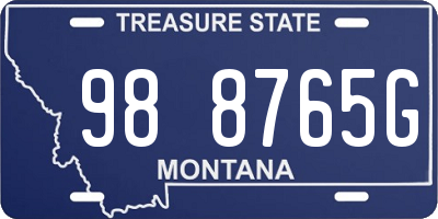 MT license plate 988765G