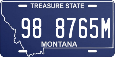 MT license plate 988765M