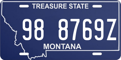 MT license plate 988769Z