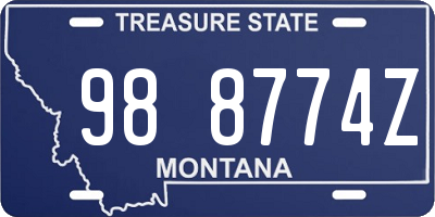 MT license plate 988774Z