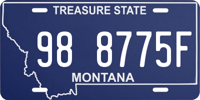 MT license plate 988775F