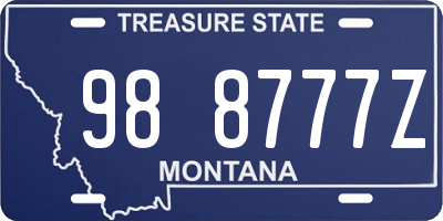 MT license plate 988777Z