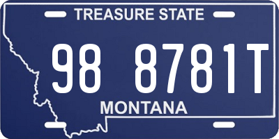 MT license plate 988781T