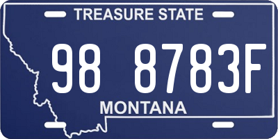 MT license plate 988783F