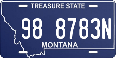 MT license plate 988783N