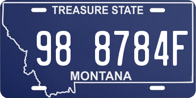 MT license plate 988784F