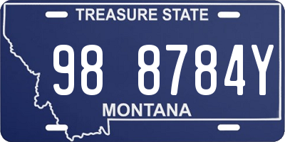 MT license plate 988784Y