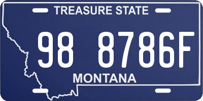 MT license plate 988786F