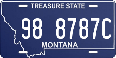 MT license plate 988787C