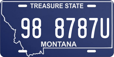 MT license plate 988787U