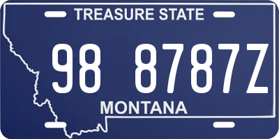 MT license plate 988787Z