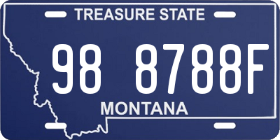 MT license plate 988788F