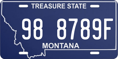 MT license plate 988789F